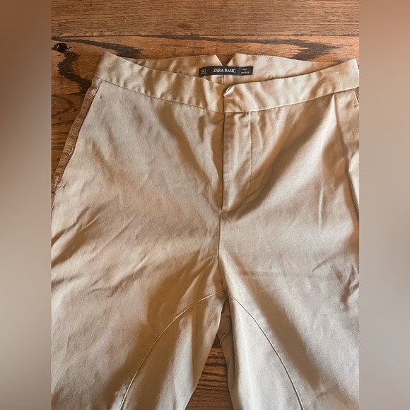 NWOT Zara Basic Tan Colored Riding Pants w/ Capri Cuffs!! - Picture 2 of 12
